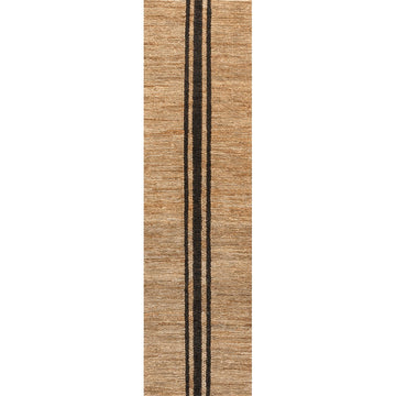 Olivier Rustic Beach House Wide Ticking Stripe Jute Area Rug